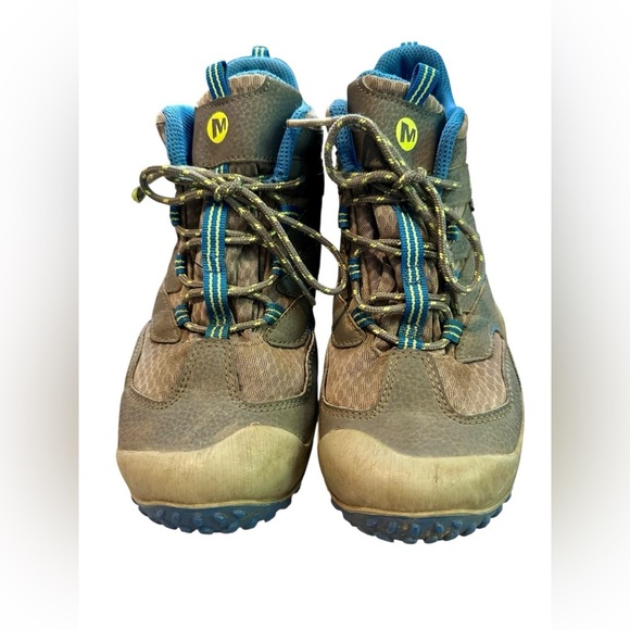 Merrell Chameleon 7 Access MID WTRPF Hiking Boot, Grey/Blue, 5.5 Unisex Big Kid‌ - Picture 4 of 9